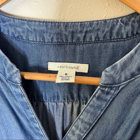 Westbound Chambray Drawstring Waist Dress Size Small - Picture 4 of 6